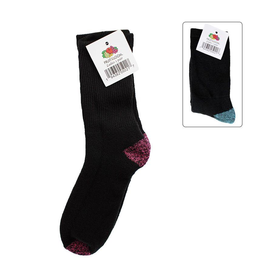 96 Wholesale Fruit Of The Loom Ladies Socks Assorted Colors/sizes image