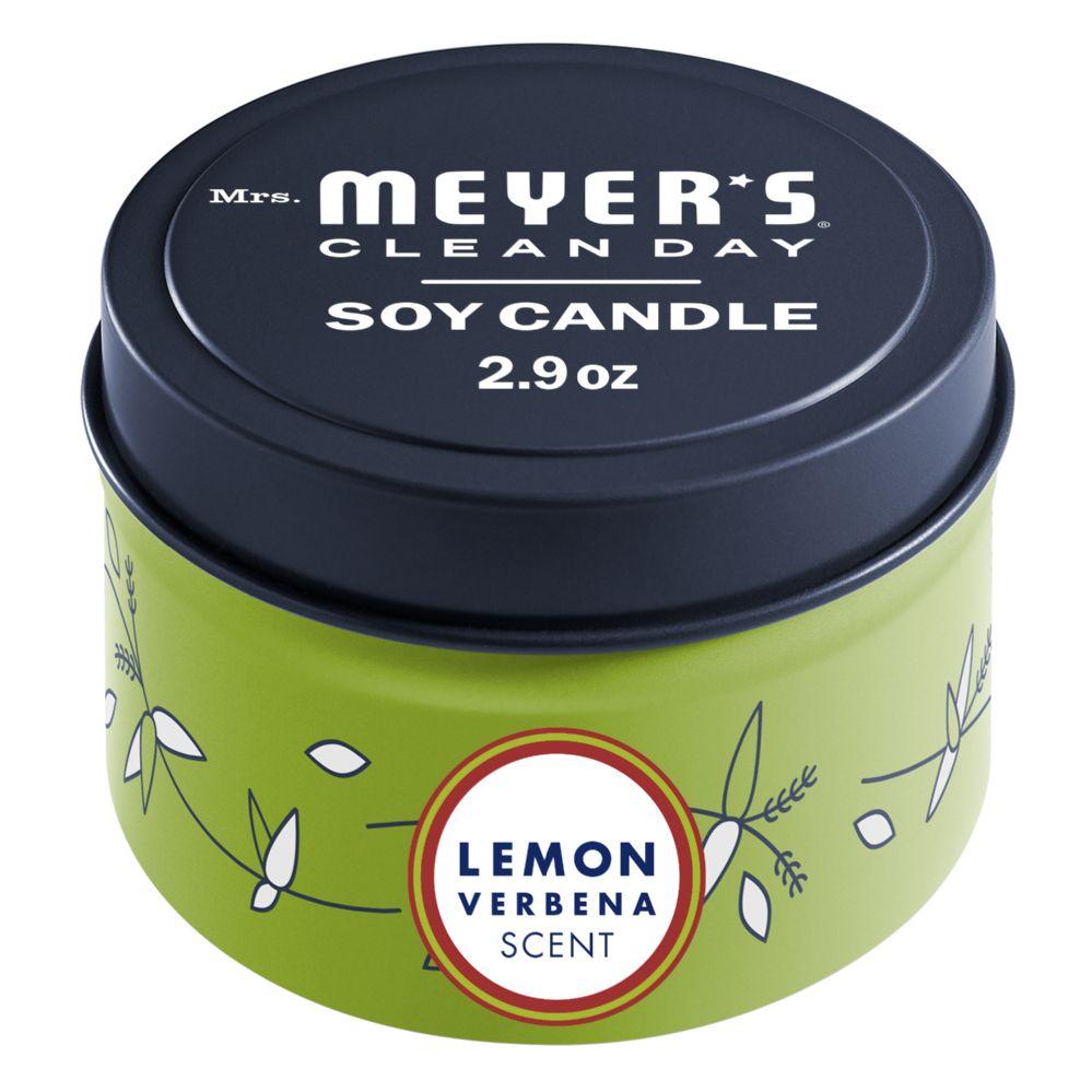 8 Wholesale Mrs. Meyers Tin Candle 2.9 Oz Lemon Verbana image