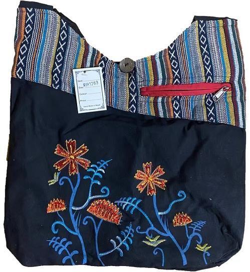 5 Wholesale Handmade Embroidered Flowers Hobo Bags image