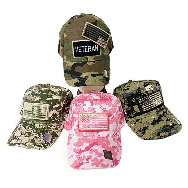 36 Wholesale Veteran Usa Flag Patches Baseball Cap image