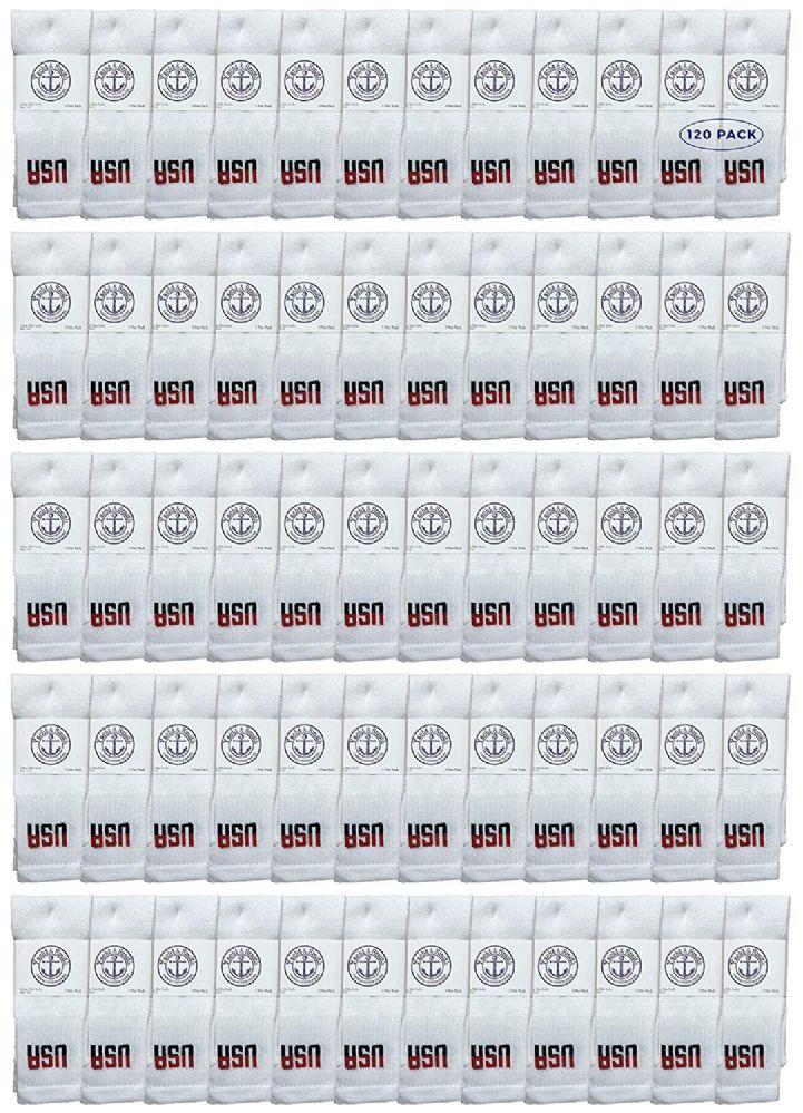 1200 Wholesale Yacht & Smith Kids Cotton Usa Tube Socks, Referee Style Size 6-8 image