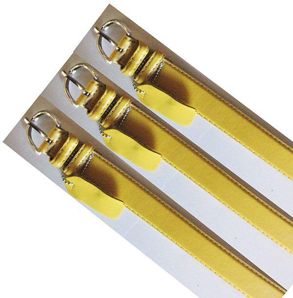72 Wholesale Yellow Dress Skinny Belt In Mixed Size image
