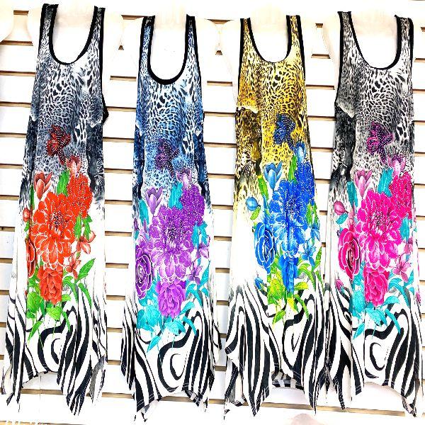 24 Wholesale Womens Assorted Floral Summer Shirt image