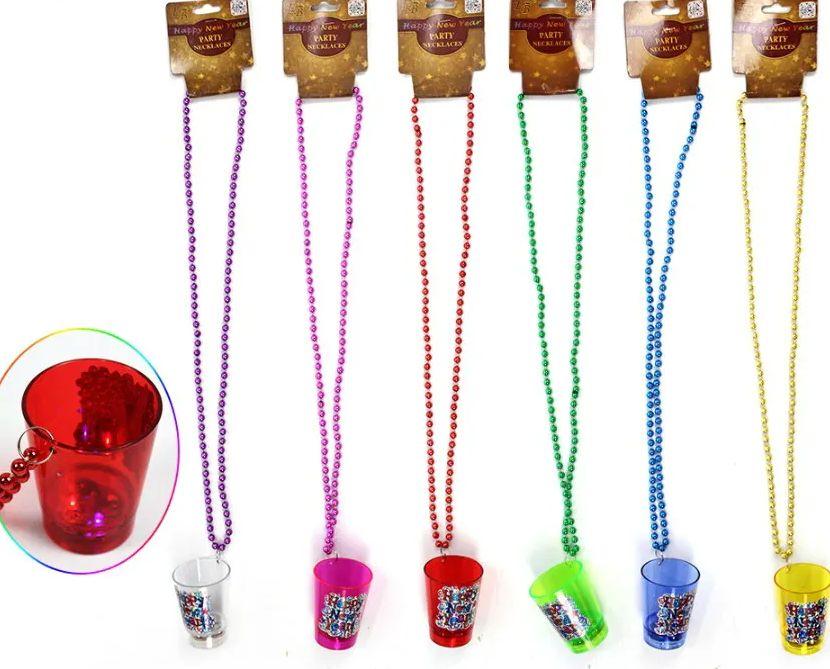 96 Wholesale New Year Light Up Whistle Necklace image
