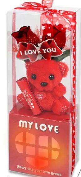 24 Wholesale 12 Inch Bear With Red Rose Set image
