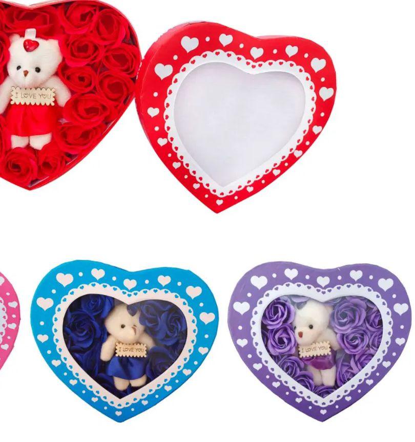 24 Wholesale Rose Box With Heart And Bear image