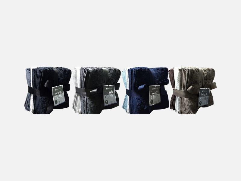 24 Wholesale 8 Pack 12x12 Wash Cloth 1.2lb image