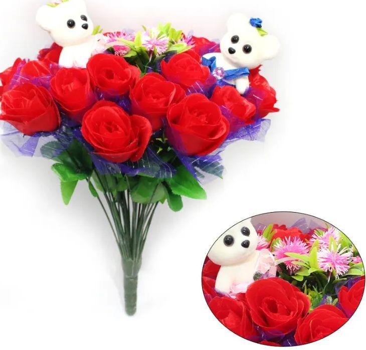 24 Wholesale 15x12 Inch 30 Rose And 2 Bear image