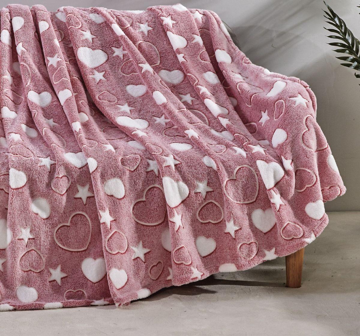 12 Wholesale Red And White Heart And Star Glow In The Dark Throw image