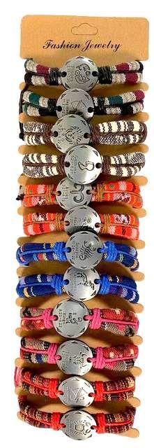 120 Wholesale Zodiac Faux Leather Bracelet image
