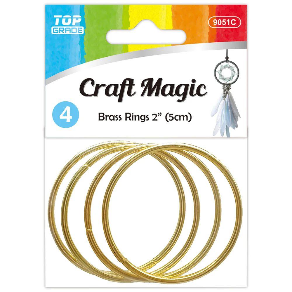 24 Wholesale Brass Rings 2" 4-Piece  image