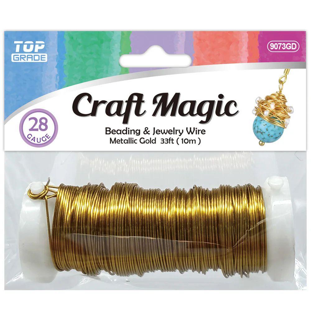 24 Wholesale Beading/jewelry Wire 33ft Gold image