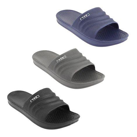 48 Wholesale Men's Slide Shower Slipper Assorted Sizes And Colors image