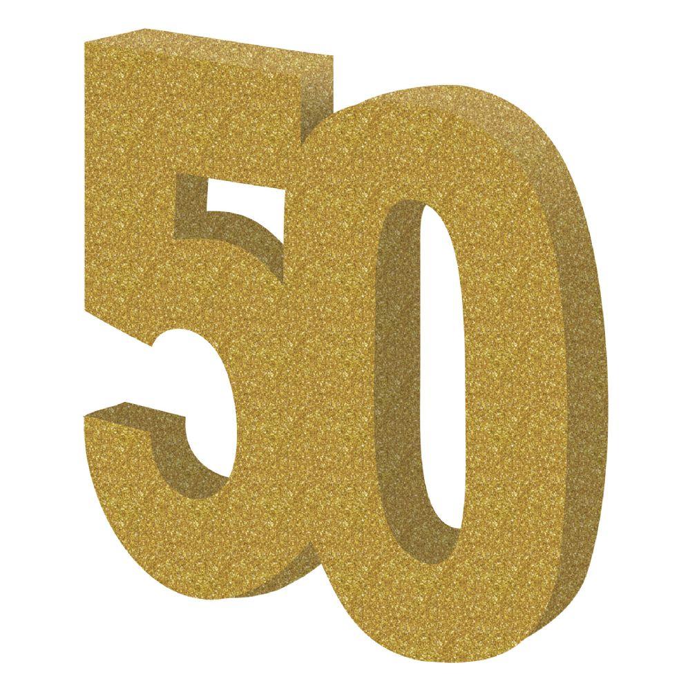 6 Wholesale 3-D Glittered 50 Centerpiece image