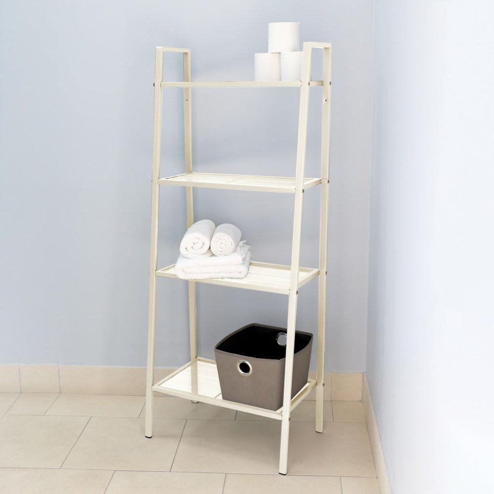 Wholesale Home Basics Medium 4 Tier Metal Rack, (24'' X 14'' X 58''), Off - White image