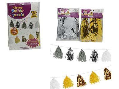 144 Wholesale 16-Piece Tissue Paper Tassels image