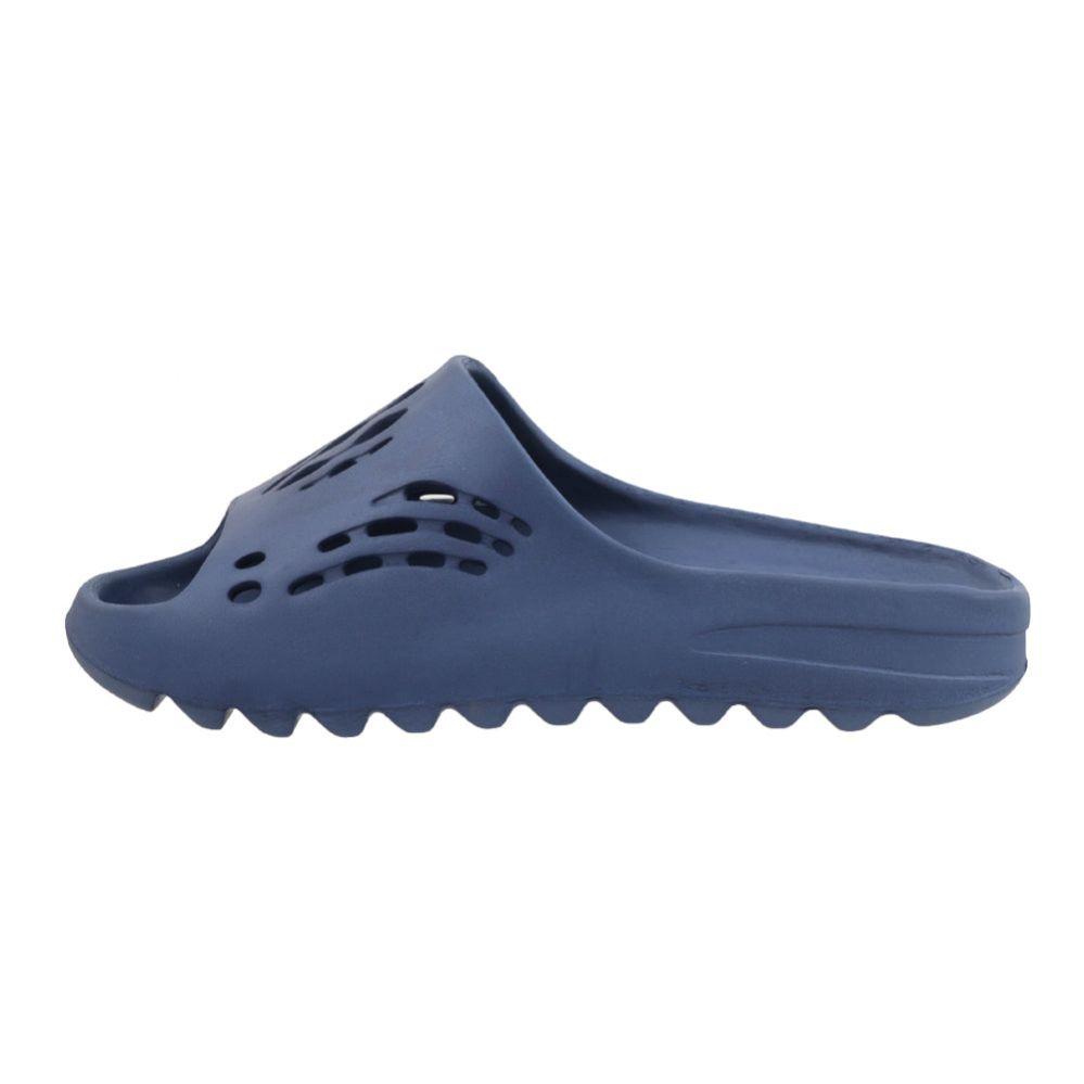 12 Wholesale Men's Perforated Slide Navy image