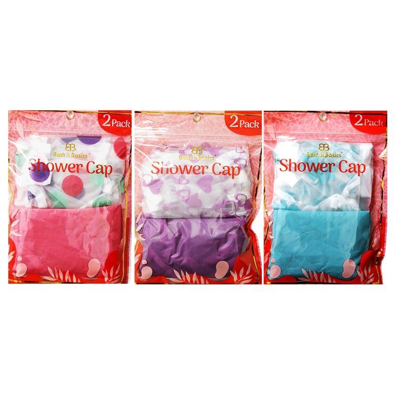 36 Wholesale 2 Pack Printed Shower Caps image