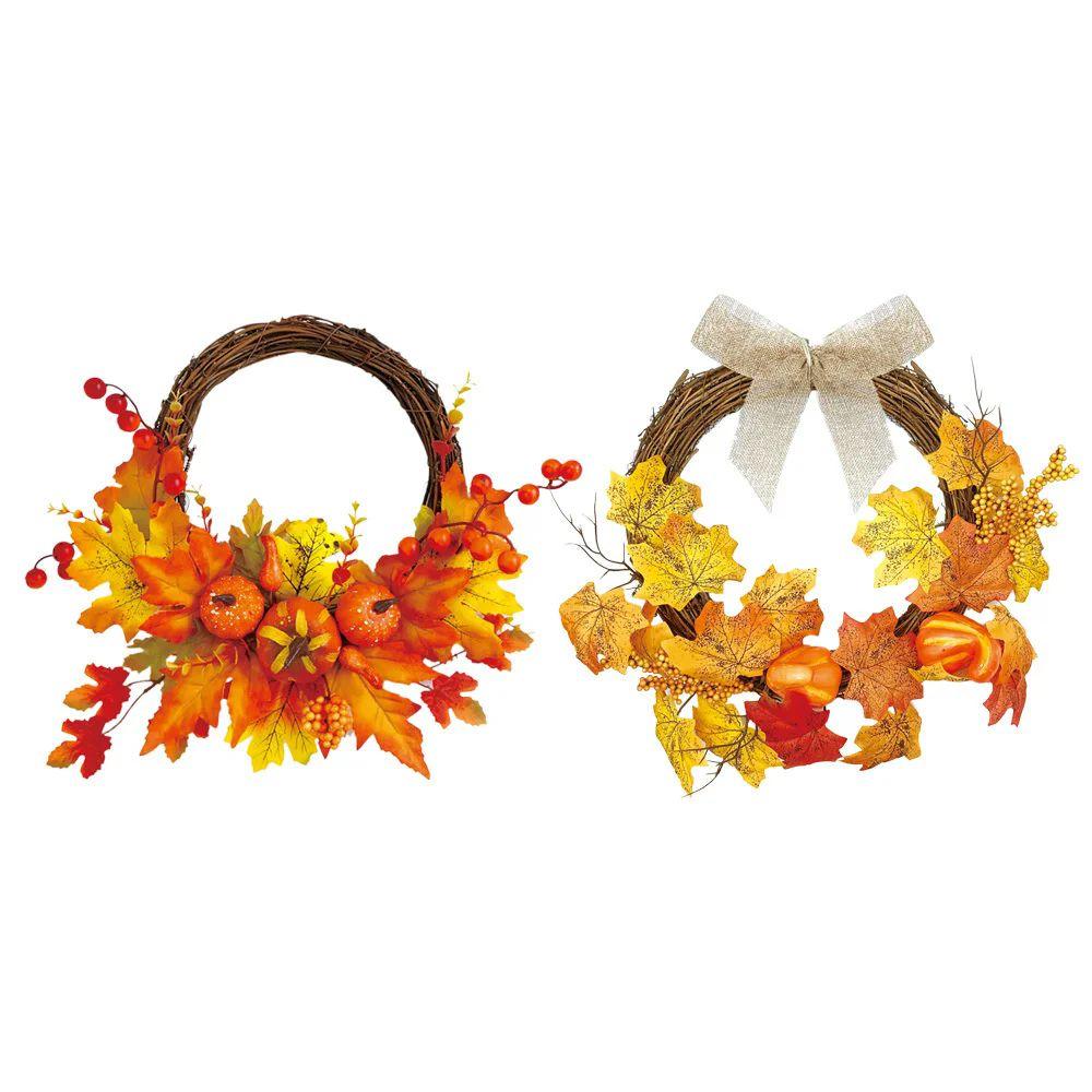 12 Wholesale Thanksgiving Wreath 12" image
