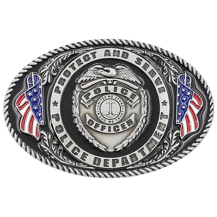 12 Wholesale Police Belt Buckle - Police Emblem Edition image