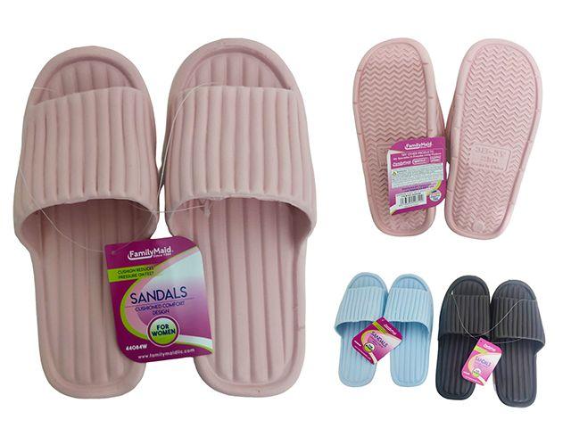 48 Wholesale Women's Eva Slipper In Black, Pink, And Light Blue image