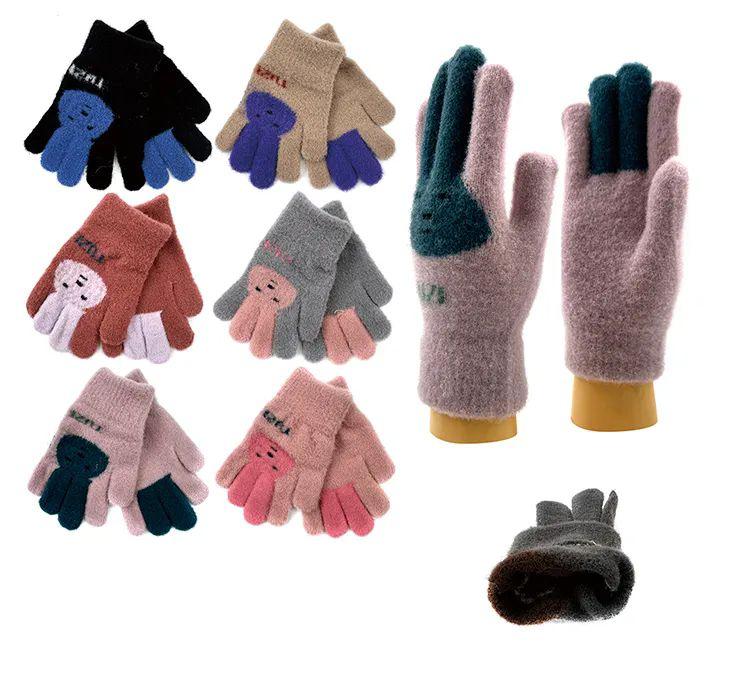 24 Wholesale Unisex Kids Winter Gloves With Bunny Design image