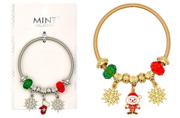 12 Wholesale Charm Bracelet (assorted Christmas) image
