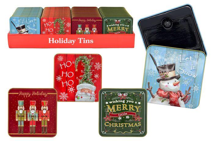 36 Wholesale Christmas Gift Card Tin (embossed) image