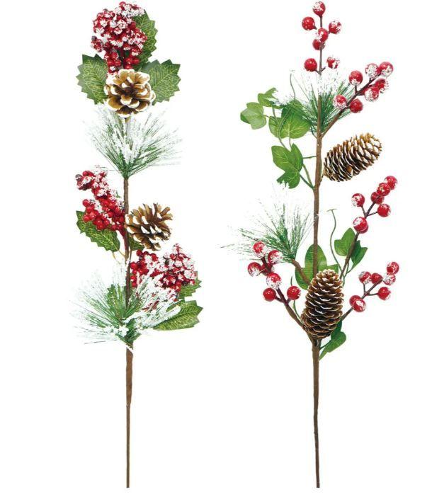 48 Wholesale 60cm Stem With Pine Cone And Berries image