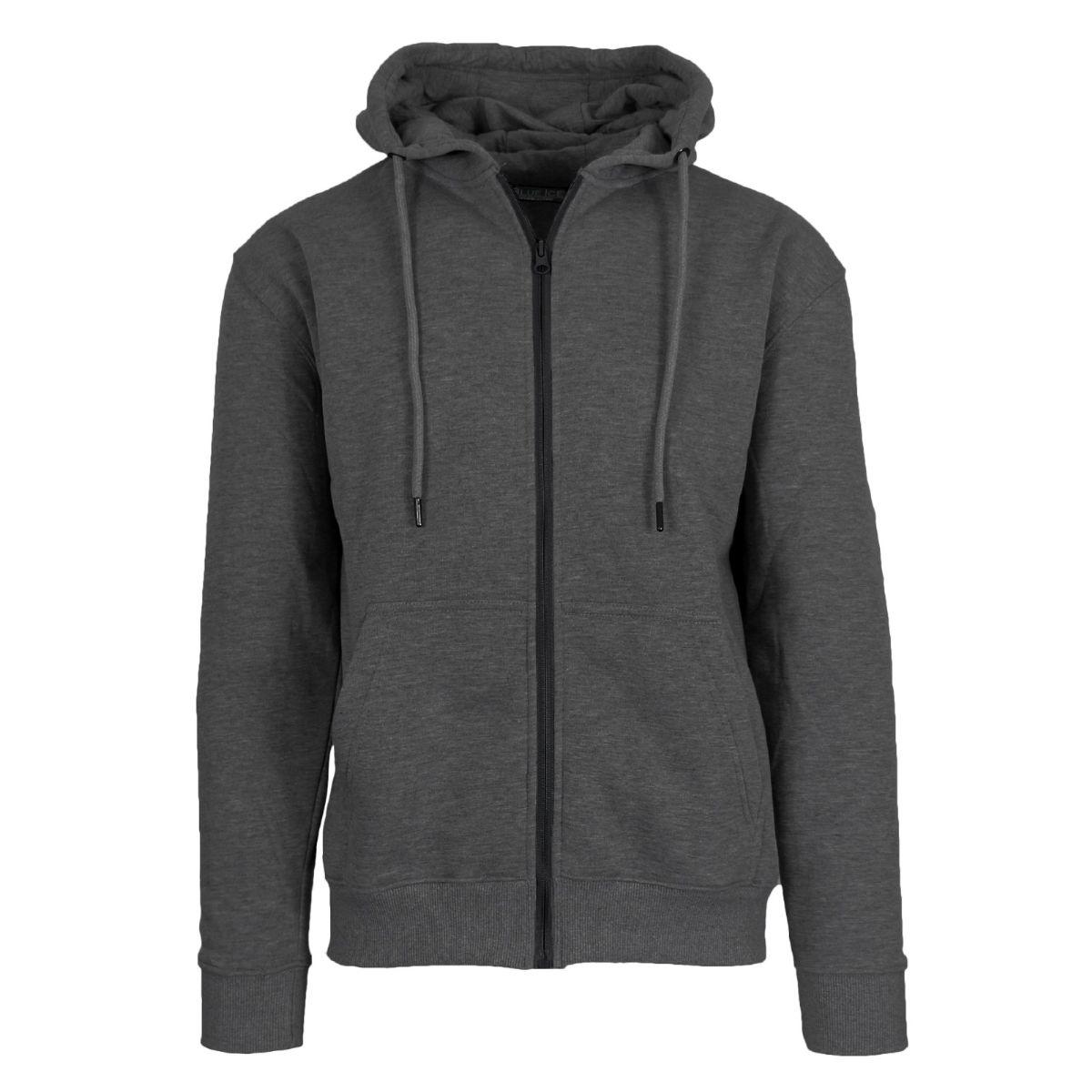 24 Wholesale Charcoal Zip Up Fleece Lined Hoodies In Size S image