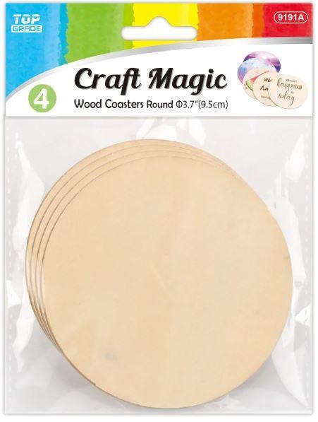 24 Wholesale Wooden Round Coasters image