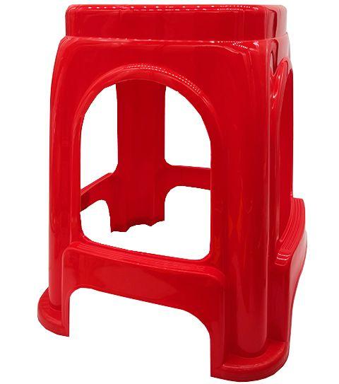 24 Wholesale PLASTIC STOOL RED SQUARE 11.5X11.5X19 IN image