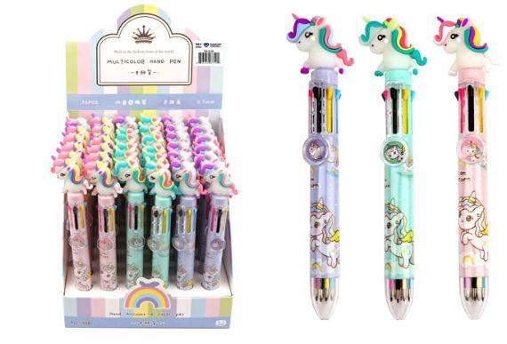 36 Wholesale Multicolor Retractable Pen (unicorn) image