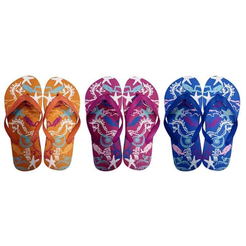 72 Wholesale Girls Flip Flops 3 Assorted image