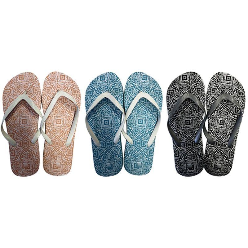 72 Wholesale Ladies Flip Flops 3 Assorted image