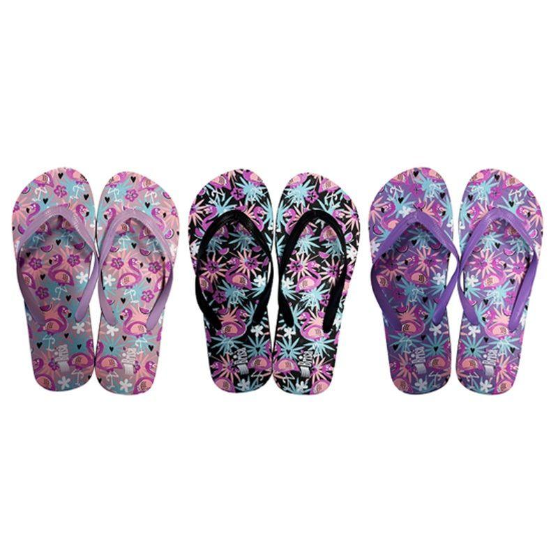 72 Wholesale LADIES FLIP FLOPS 3 ASSORTED image