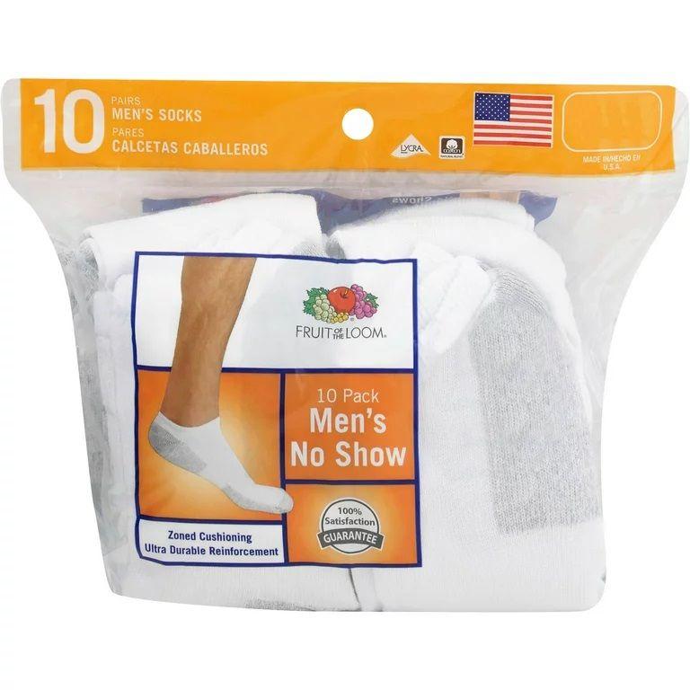 180 Wholesale Men Fruit Of The Loom No Show Ankle Sock White Size 6-12 image