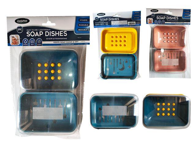 96 Wholesale 2 Piece Soap Dish With Dish Beads image
