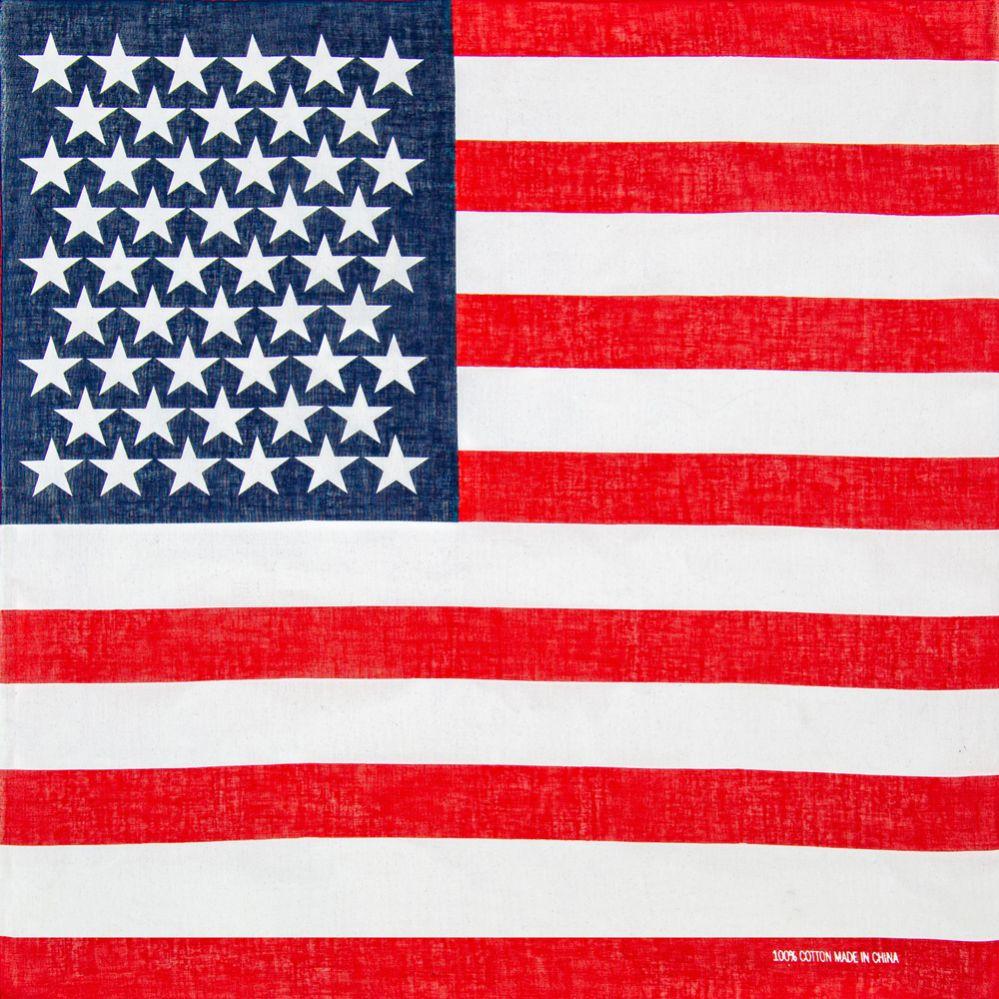 12 Wholesale American Flag Cotton Bandana image