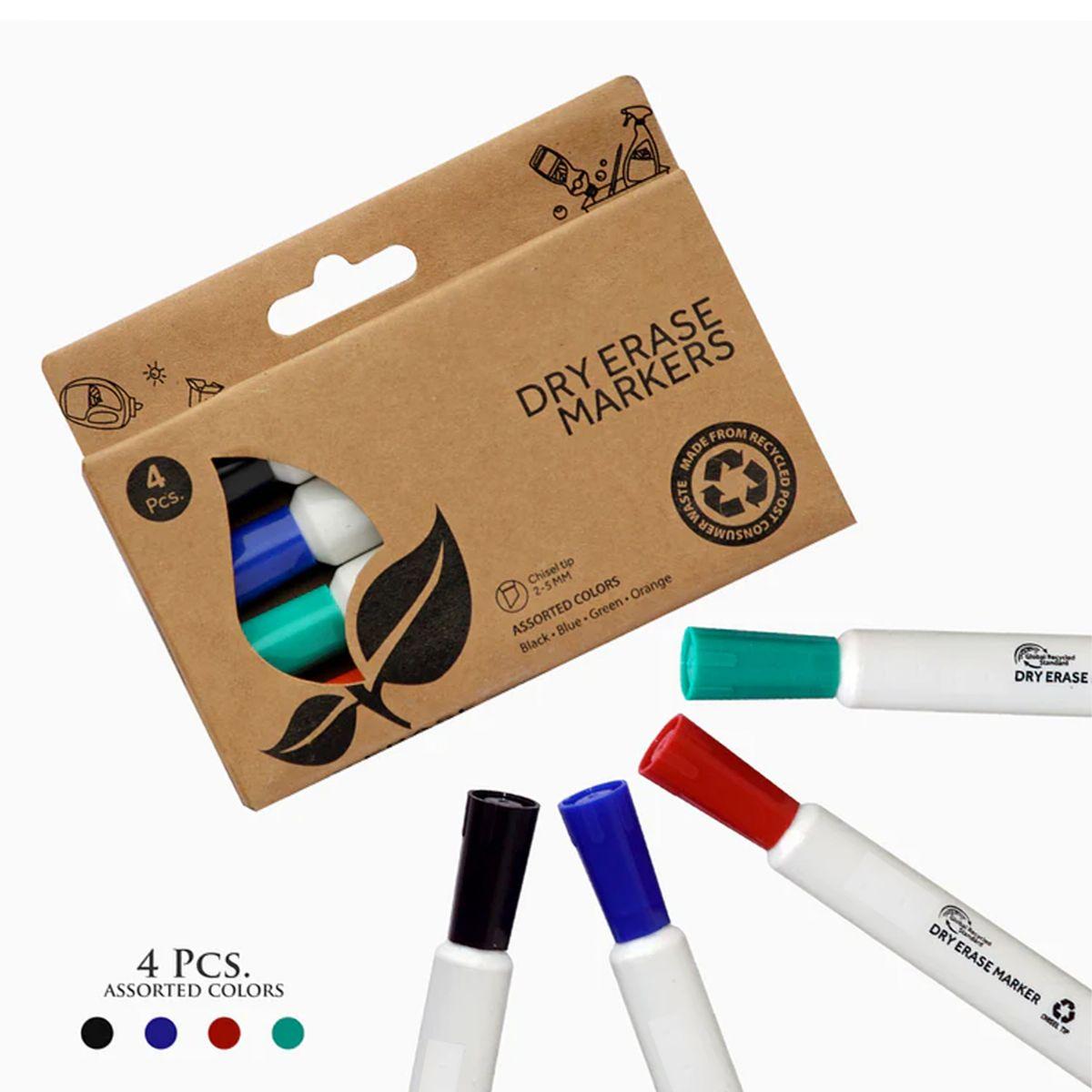 72 Wholesale Dry Erase Marker 4 Pack, Assorted, Chisel Tip (72 Pack Per Case) image