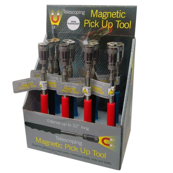 12 Wholesale Telescoping Magnetic Flashlight Pickup Tool In Countertop Display image