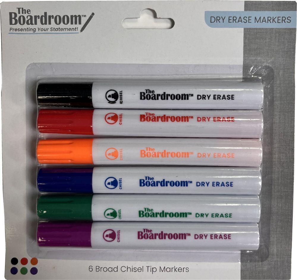 24 Wholesale Dry Erase Markers 6ct Chisel Tip image