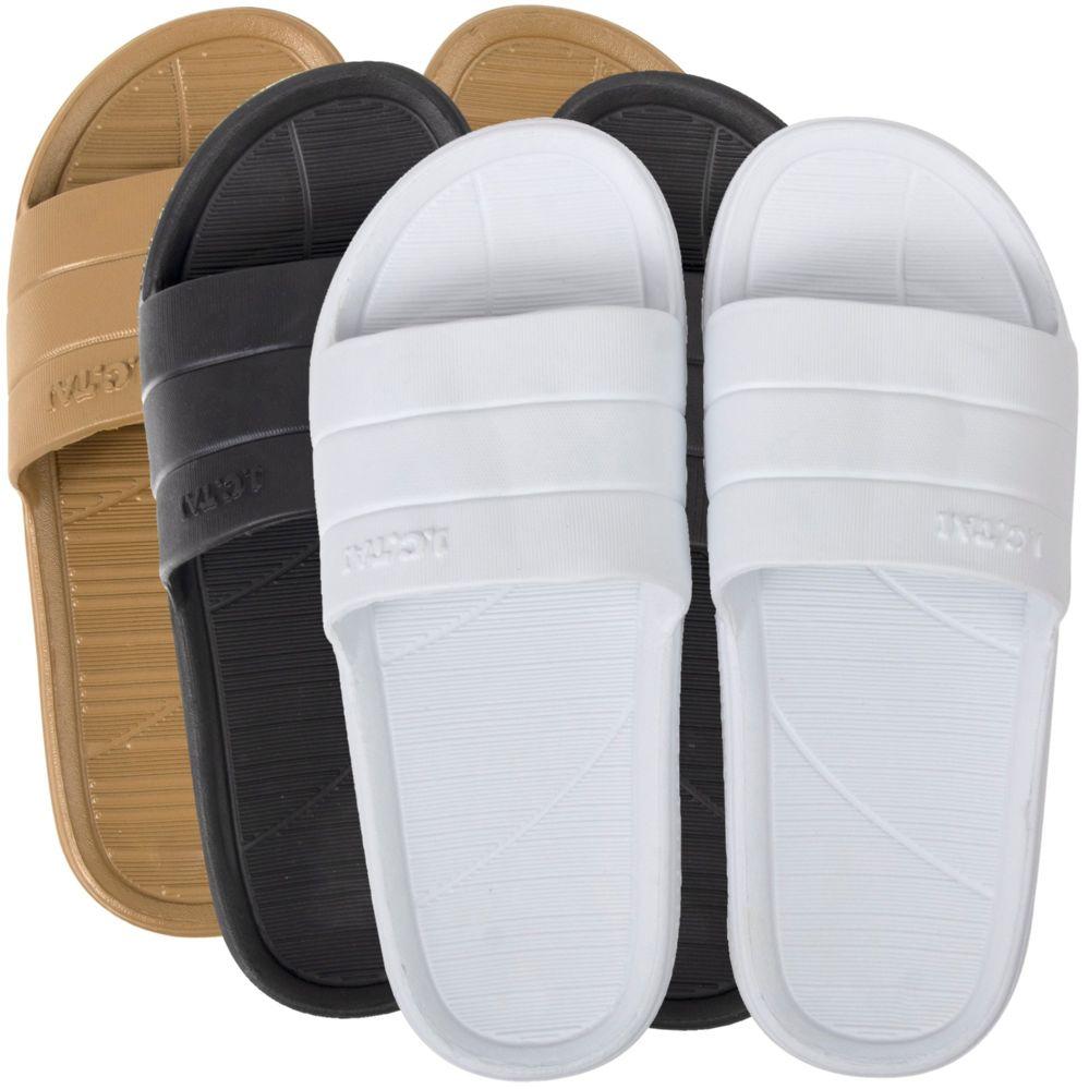 50 Wholesale Women's Slide Sandals 3 Color Assortment image
