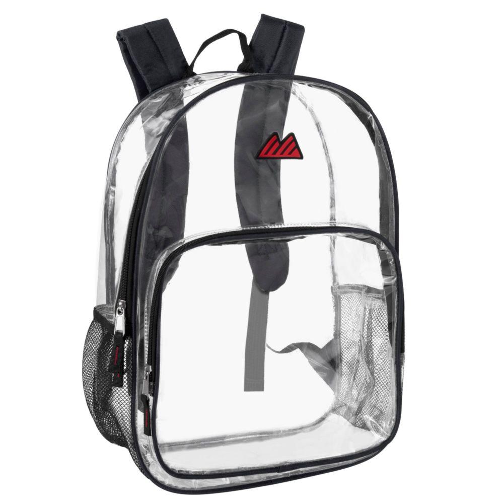 24 Wholesale Trailmaker 17 Inch Clear Backpack Black image