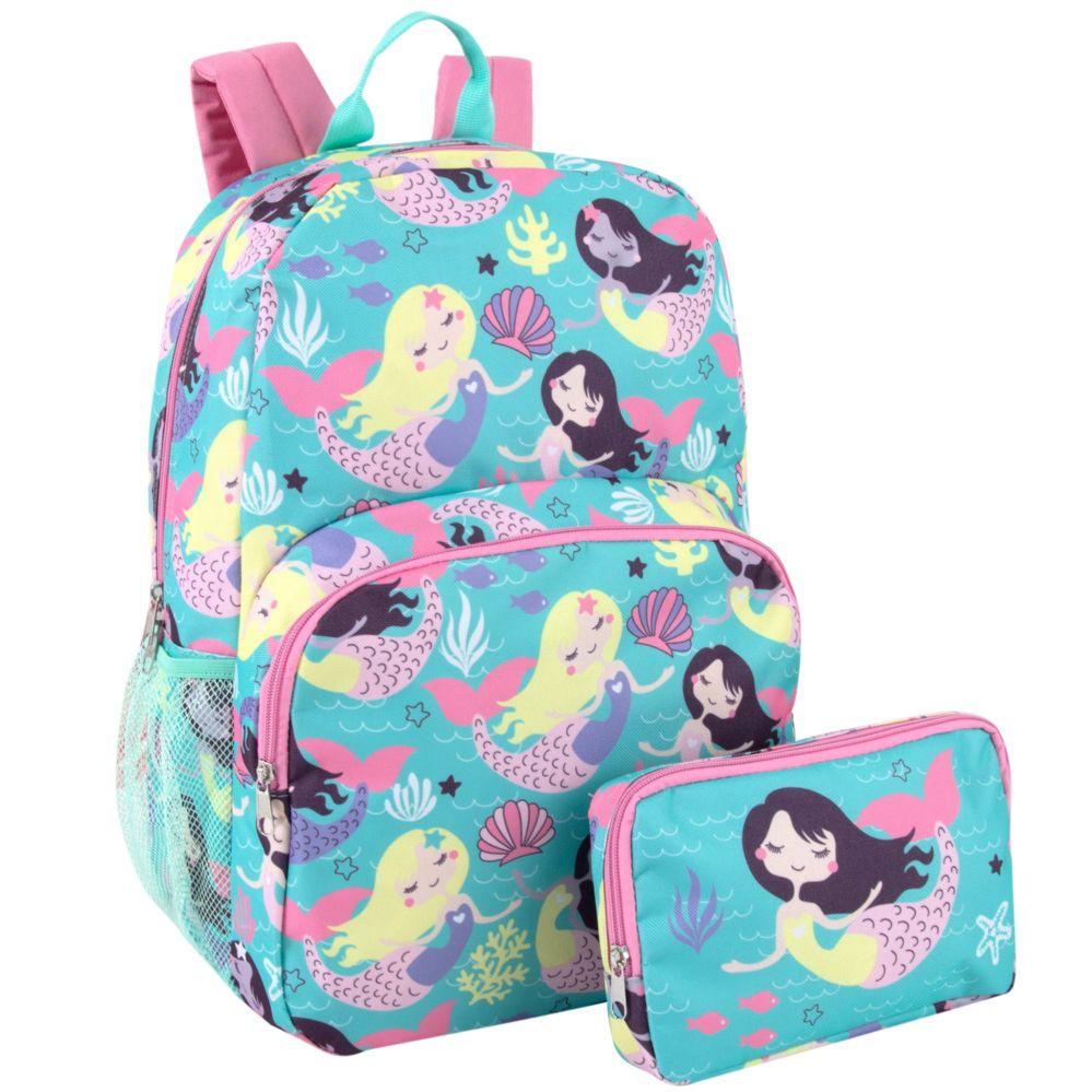 24 Wholesale 17 Inch  Mermaid Backpack With Pencil Pouch Set image