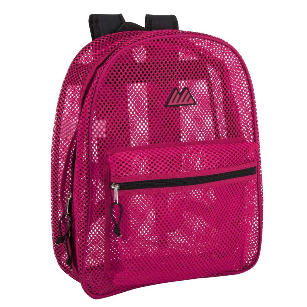 24 Wholesale Bulk Premium 17 Inch Mesh Backpack - Girls Pink image