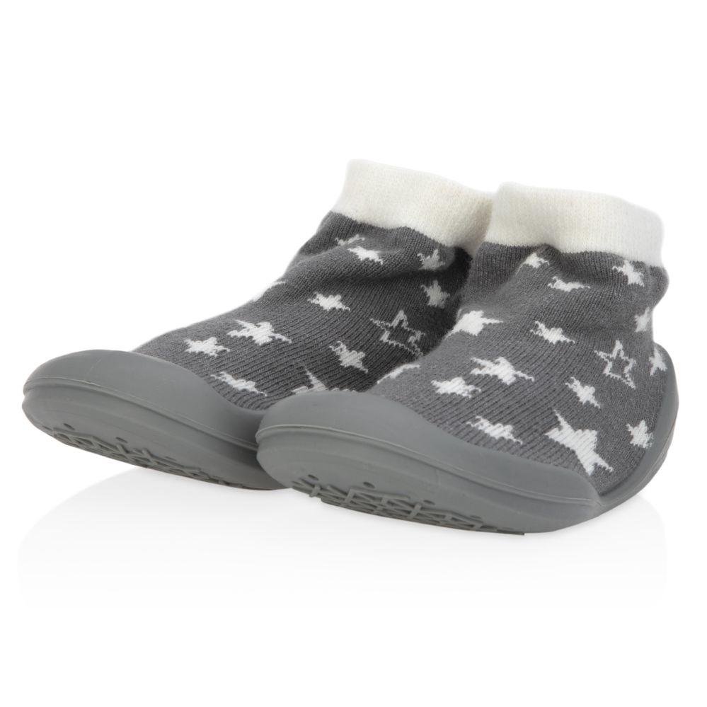 24 Wholesale Nuby Baby Rubber Shoes - Gray Stars Small image