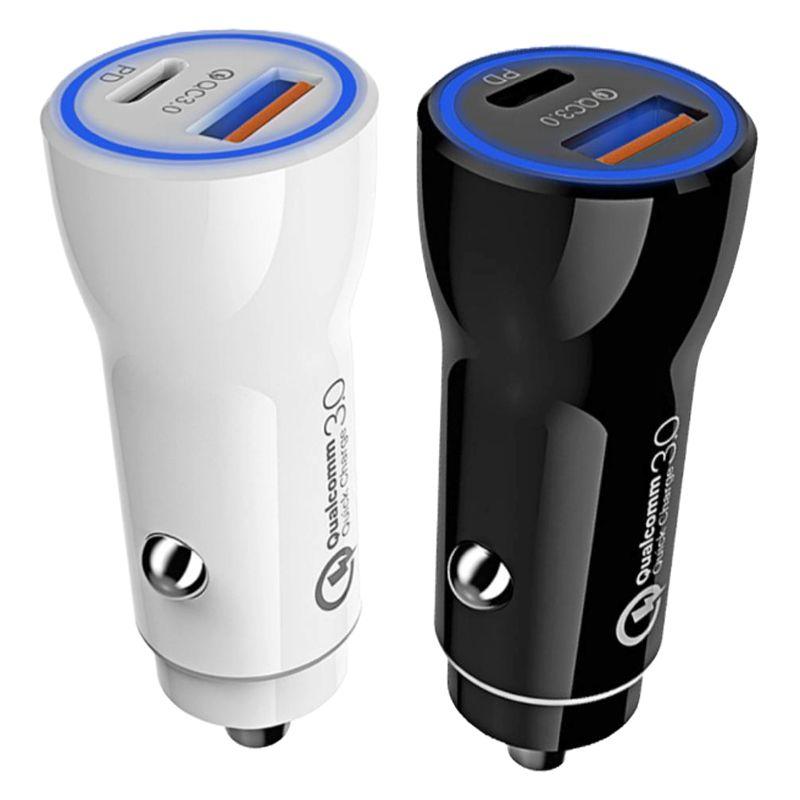 288 Wholesale Dual Car Charger Plug Usb & Type C Hi Speed image