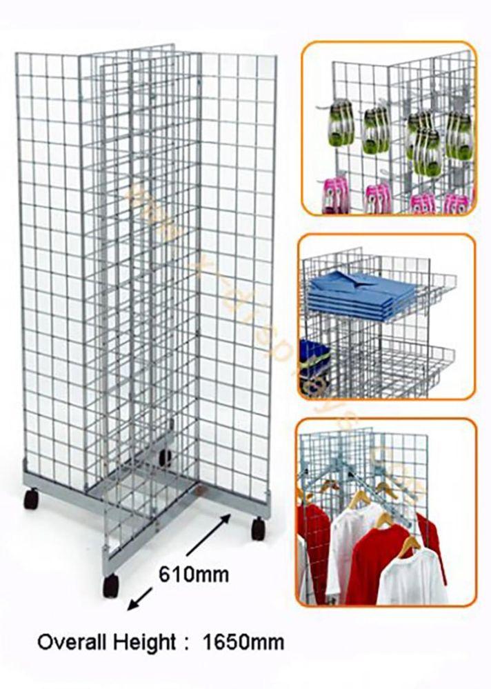 5 Wholesale 4 Sided Mobile Gridwall Rack image