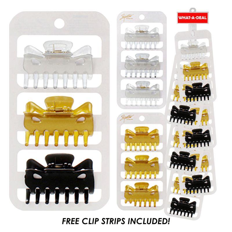 36 Wholesale 36pc Jaw Clips 3pk With 3 Clip Strips image